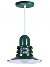 Chandeliers/Pendant Lights By American Nail Plate 12" Orbitor Shade including frosted glass on an 8' White cord arm in Marine Grade Forest Green ORB12-FR-WHC-102