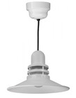 Chandeliers/Pendant Lights By American Nail Plate 16" Orbitor Shade in White includes frosted glass on an 8' Black cord with a 32w fluorescent ORB16-FR-32WPL-RTC-BLC-44