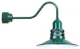 Wall Lights By American Nail Plate 16" Orbitor Shade including frosted glass mounted on a gooseneck arm in Forest Green with a 32w ORB16-FR-32WPL-RTC-E6-42