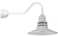 Wall Lights By American Nail Plate 16" Orbitor Shade including frosted glass mounted on a gooseneck arm in White with a 32w ORB16-FR-32WPL-RTC-E6-44
