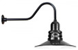 Wall Lights By American Nail Plate 16" Orbitor Shade including frosted glass mounted on a gooseneck arm in Black. ORB16-FR-E6-41