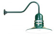 Wall Lights By American Nail Plate 16" Orbitor Shade including frosted glass on a gooseneck arm in Forest Green with a medium base  with Standard Finish