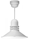 Chandeliers/Pendant Lights By American Nail Plate 18" Orbitor Shade in White with Frosted Glass on an 8' White cord with a Driver Canopy ORB218-FR-M024LDNW40K-RTC-WHC-44