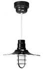 Chandeliers/Pendant Lights By American Nail Plate 16" Scallop Edged Radial Shade in Marine Grade Black with clear glass and cast aluminum guard