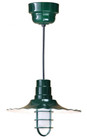 American Nail Plate 16 Inch Fluorescent Radial Shade, Classic Wave Shade Green Pendant Light-R916-32WPL-RTC-WHC-100GLCL-GUPC-102