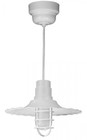 Chandeliers/Pendant Lights By American Nail Plate 16" Scallop Edged Radial Shade in Marine Grade White with clear glass and cast aluminum guard