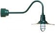 Wall Lights By American Nail Plate 16" LED Scallop Edged Radial Shade with Gooseneck Arm In Marine Grade Forest Green with a 32w R916-32WPL-RTC-E6-100GLFR-GUPC-102