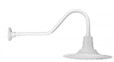 Wall Lights By American Nail Plate 16" LED Scallop Edged Radial Shade with Gooseneck Arm In Marine Grade White. R916-E6-107