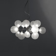 Harco Loor Cluster 16 Light stainless steel&glass Chandelier-CLUSTERHL16-WHITE