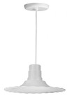 Chandeliers/Pendant Lights By American Nail Plate 16" Scallop Edged Radial Shade in White mounted on a 8' White cord using a medium base socket R916-WHC-44
