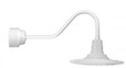Wall Lights By American Nail Plate 18" LED Scallop Edged Radial Shade with Gooseneck Arm and Driver Housing in Marine Grade White R918-M024LDNW40K-RTC-E6-107