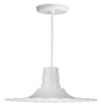 Chandeliers/Pendant Lights By American Nail Plate 18" Scallop Edged Radial Shade in White mounted on a 8' White cord using a medium base socket R918-WHC-44