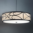 Chandeliers/Pendant Lights By Ultralights Tambour Modern Incandescent 48 Inch Pendant Light Drum Shade 13224-48