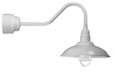 Wall Lights By American Nail Plate 16" Fluorescent Warehouse Shade with Frosted Glass and Cast Guard mounted on a Gooseneck Arm in  with Marine Grade Finish