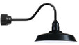 Wall Lights By American Nail Plate 18" LED Warehouse Shade with Gooseneck Arm and Driver Housing in Marine Grade Black using a 16w