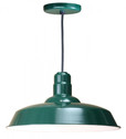 Chandeliers/Pendant Lights By American Nail Plate 20" Warehouse reflector Barn Style Shade in Marine Grade Forest Green on an 8' Black cord W520-BLC-102