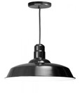 Chandeliers/Pendant Lights By American Nail Plate 20" Warehouse reflector Barn Style Shade in Black on an 8' Black cord using a medium base W520-BLC-41