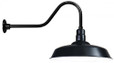 Wall Lights By American Nail Plate 20" LED Warehouse Shade with Gooseneck Arm and Driver Housing in Black using a 16w LED module. with Marine Grade Finish