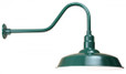 Wall Lights By American Nail Plate 20" LED Warehouse Shade with Gooseneck Arm and Driver Housing in Forest Green using a 16w LED   with Marine Grade Finish