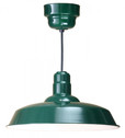 Chandeliers/Pendant Lights By American Nail Plate 20" Warehouse reflector Barn Style shade in Marine Grade Forest Green on an 8' Black cord W520-M024LDNW40K-RTC-BLC-102