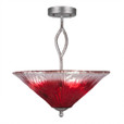 3 Light Red Semi-Flushmount Ceiling Light-242-AS-716 by Toltec Lighting