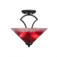 Zilo 2 Light Black Semi-Flushmount Ceiling Light-563-DG-706 by Toltec Lighting