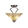 Zilo 2 Light Amber Semi-Flushmount Ceiling Light-563-GP-700 by Toltec Lighting