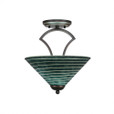 Zilo 2 Light Rust Semi-Flushmount Ceiling Light-563-DG-442 by Toltec Lighting