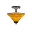 2 Light Rust Semi-Flushmount Ceiling Light-120-DG-444 by Toltec Lighting