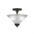 2 Light White Semi-Flushmount Ceiling Light-120-BRZ-701 by Toltec Lighting