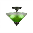 2 Light Green Semi-Flushmount Ceiling Light-120-BRZ-447 by Toltec Lighting