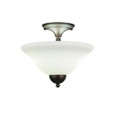 2 Light White Semi-Flushmount Ceiling Light-120-BRZ-614 by Toltec Lighting