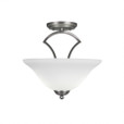 Zilo 2 Light White Semi-Flushmount Ceiling Light-563-GP-614 by Toltec Lighting