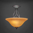 Capri 3 Light Tan Semi-Flushmount Ceiling Light-909-DG-622 by Toltec Lighting