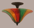 2 Light Multi Colored Semi-Flushmount Ceiling Light-121-DG-767 by Toltec Lighting