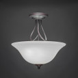 Capri 3 Light White Semi-Flushmount Ceiling Light-909-DG-612 by Toltec Lighting