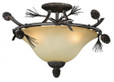 Sierra 3 Light Cream Semi-Flushmount Ceiling Light-C0121 by Vaxcel Lighting