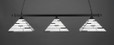 Square 3 Light White Linear Suspension Light-403-MB-952 by Toltec Lighting