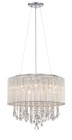 Chandeliers By Avenue Lighting BEVERLY DR. ROUND SILVER SILK STRING SHADE AND CRYSTAL DUAL MOUNT Drum Shade in Silver Silk String HF1502-SLV