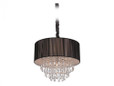 Chandeliers By Avenue Lighting VINELAND AVE. COLLECTION BLACK LINED SILK STRING SHADE AND CRYSTAL HANGING FIXTURE HF1506-BLK