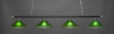 Oxford 4 Light Green Linear Suspension Light-374-CHMB-717 by Toltec Lighting