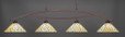 Bow 4 Light Beige Linear Suspension Light-874-BRZ-911 by Toltec Lighting