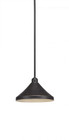 Vintage 1 Light Black Mini-Pendant Light-281-DG-418 by Toltec Lighting