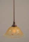 1 Light Amber Mini-Pendant Light-23-BRZ-730 by Toltec Lighting