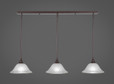 3 Light White Mini-Pendant Light-36-BRZ-731 by Toltec Lighting