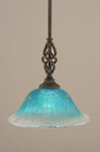 Elegante 1 Light Blue Mini-Pendant Light-80-DG-438 by Toltec Lighting
