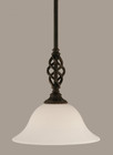 Elegante 1 Light White Mini-Pendant Light-80-DG-613 by Toltec Lighting