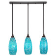 3 Light Blue Mini-Pendant Light-25-DG-5065 by Toltec Lighting