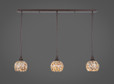 3 Light Beige Mini-Pendant Light-36-BRZ-407 by Toltec Lighting