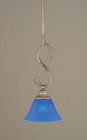 Jazz 1 Light Blue Mini-Pendant Light-232-BN-4155 by Toltec Lighting